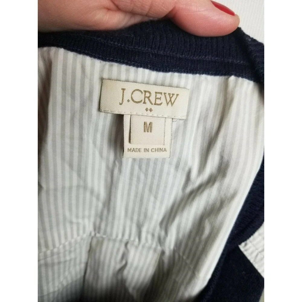 J.Crew Sweater M Blue Merino Wool‎ Navy